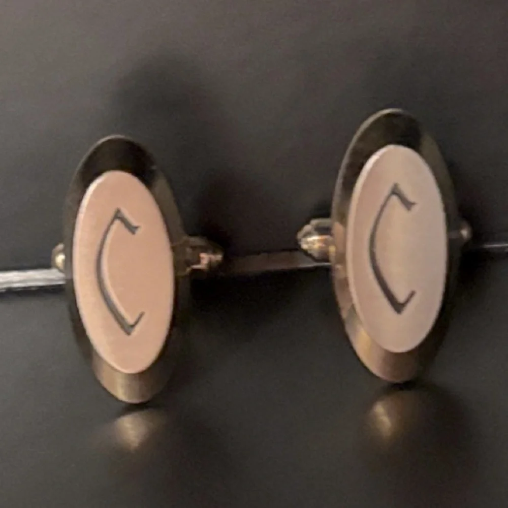 🟨Hickok Gold Cufflinks & Tie Clip Vintage With Initial C